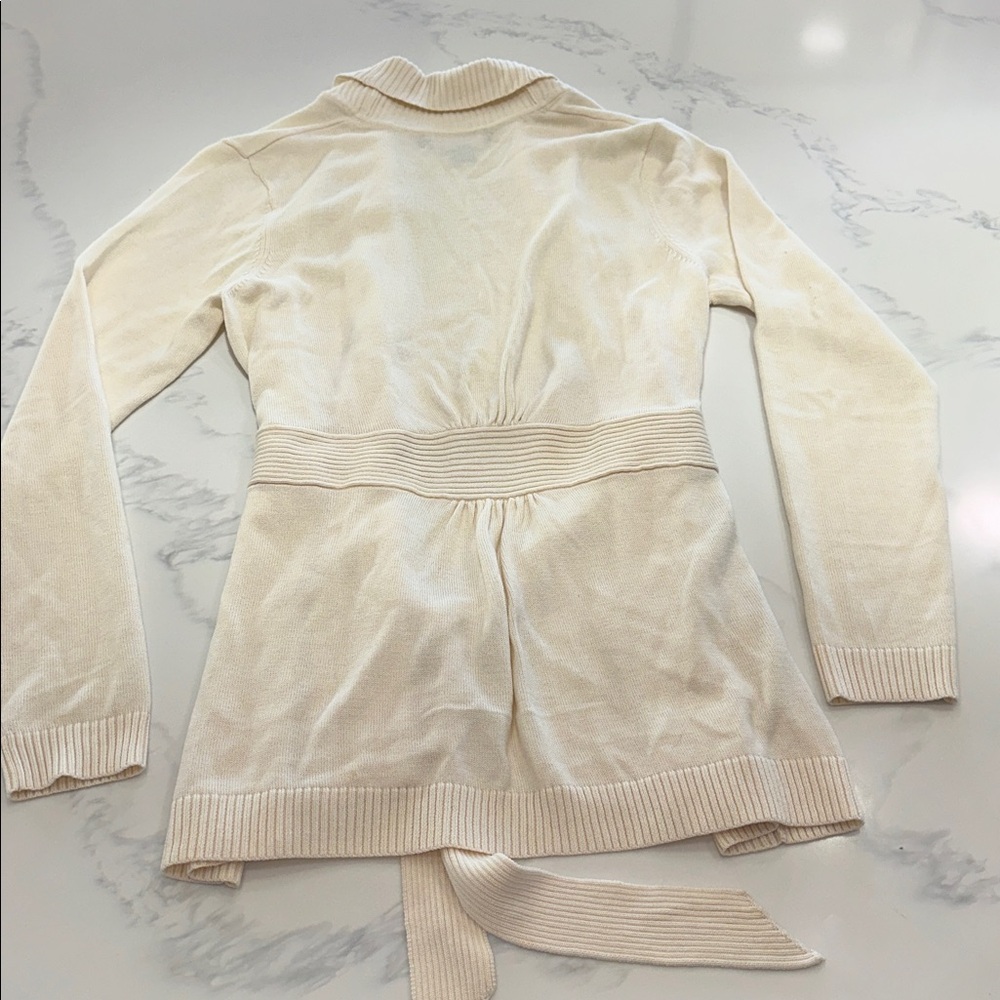 VINEYARD VINES~SIZE XL~SHAWL COLLARED LONG SWEATER WITH BELT~IVORY CHILLY DAY~ - Picture 16 of 16